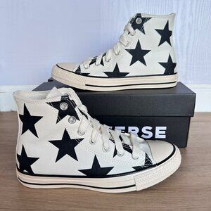 Converse Chuck Taylor Large Stars Hi Sz 7.5 Womens Shoes Sneakers Beige A09898F